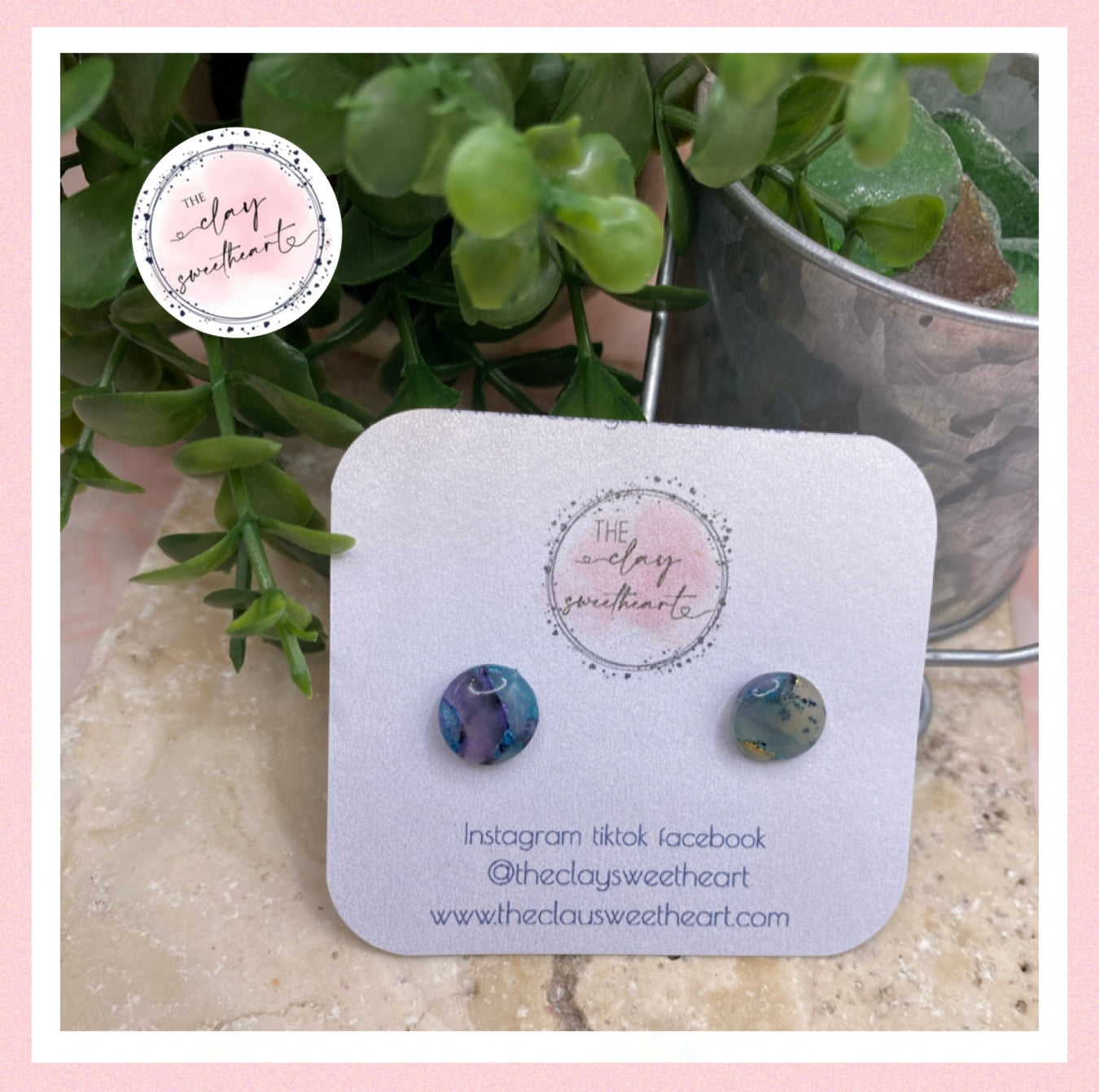 2800 Polymer clay stud earrings