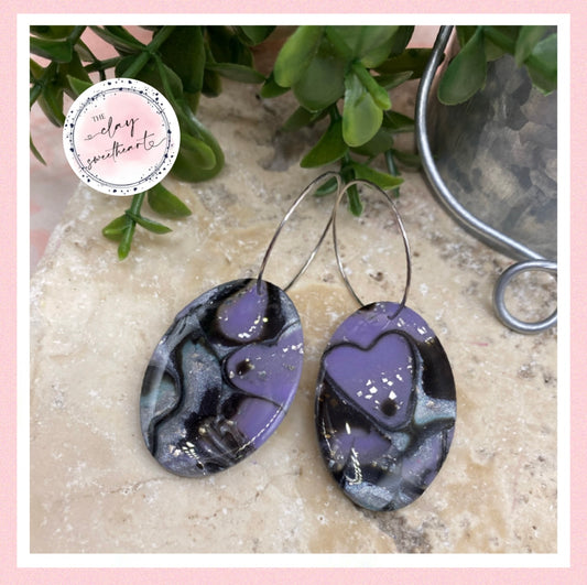 2649 Polymer clay hoop earrings