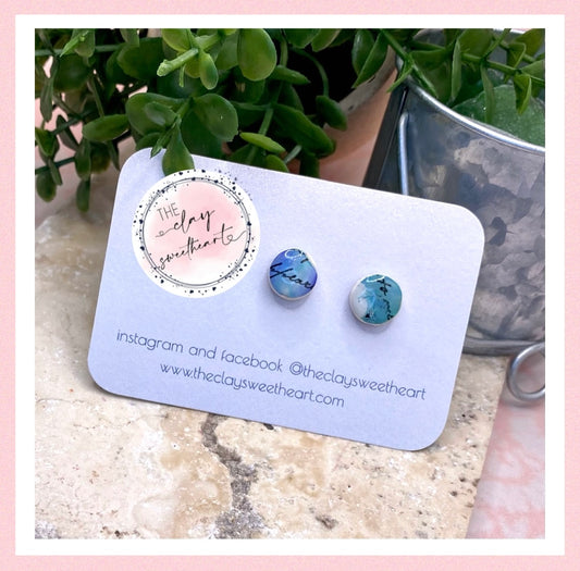 1110 polymer clay stud earrings