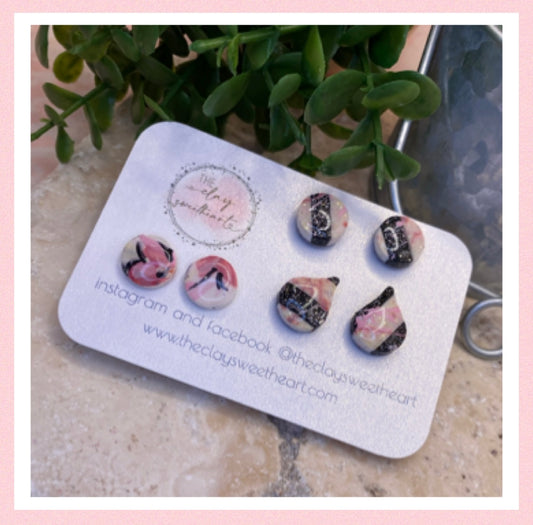 1812 polymer clay stud earrings