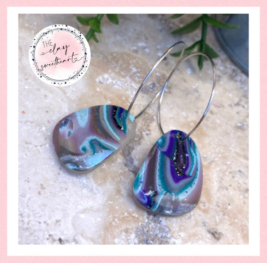 905 polymer clay hoop earrings