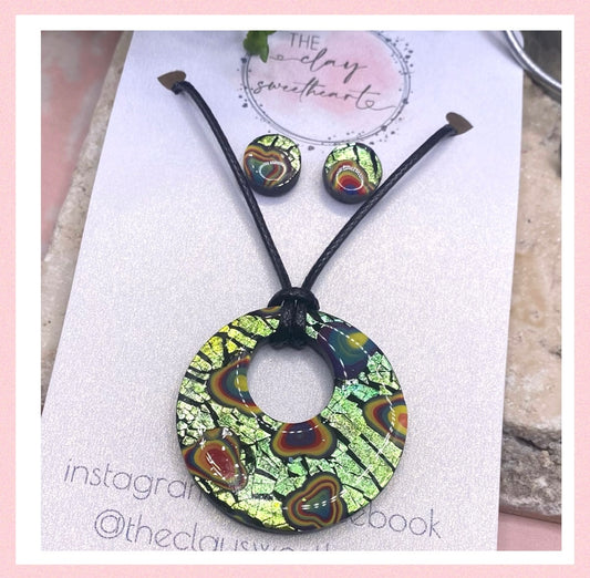 805 polymer clay earrings and necklace set