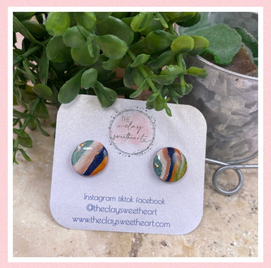 2789 Polymer clay stud earrings