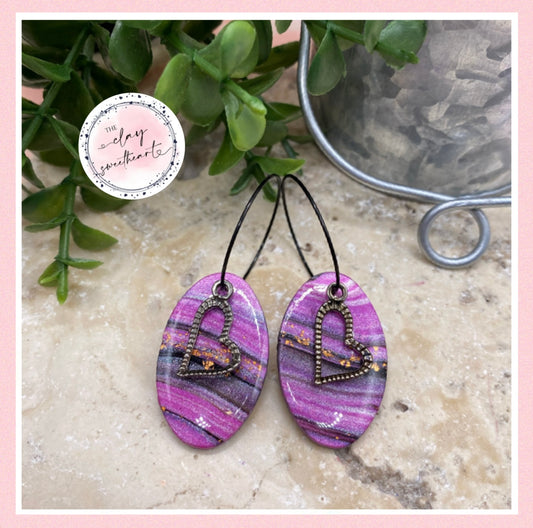 2635 Polymer clay hoop earrings