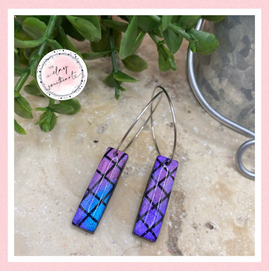 2616 Polymer clay color change hoop earrings