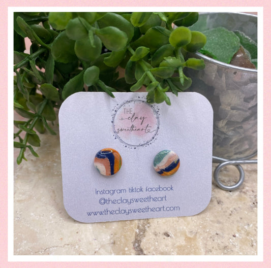 2790 Polymer clay stud earrings