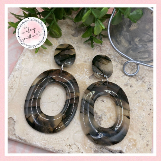 2679 Polymer clay hoop earrings