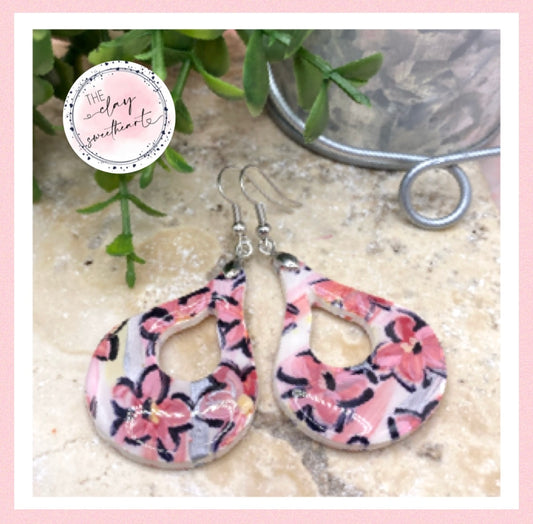 1805 polymer clay teardrop earrings