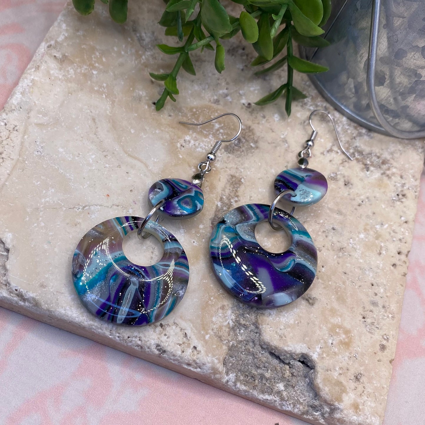 906 polymer clay hoop earrings