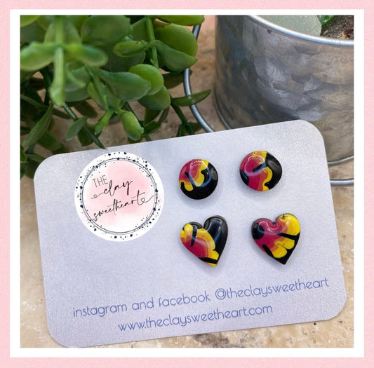 301 polymer clay stud earrings