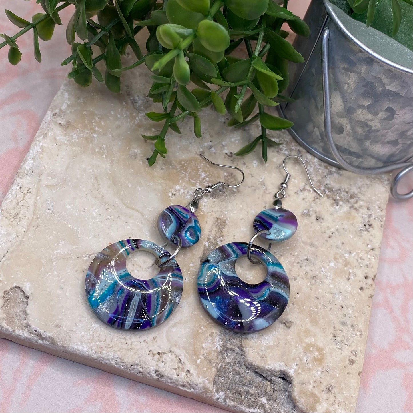 906 polymer clay hoop earrings