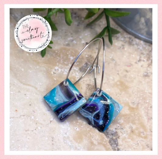 901 polymer clay hoop earrings