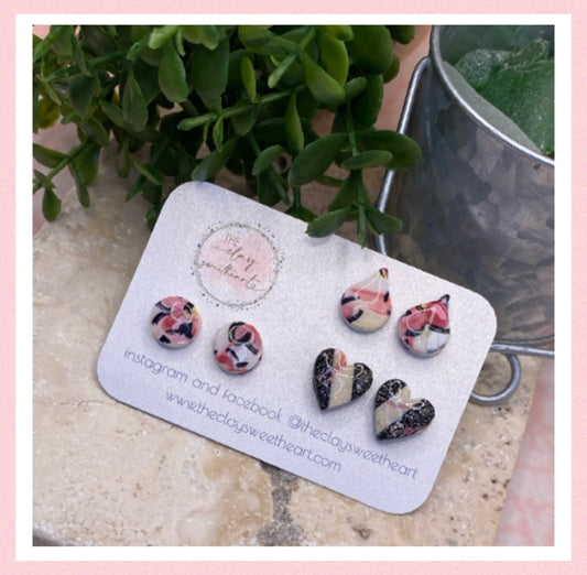 1808 polymer clay stud earrings