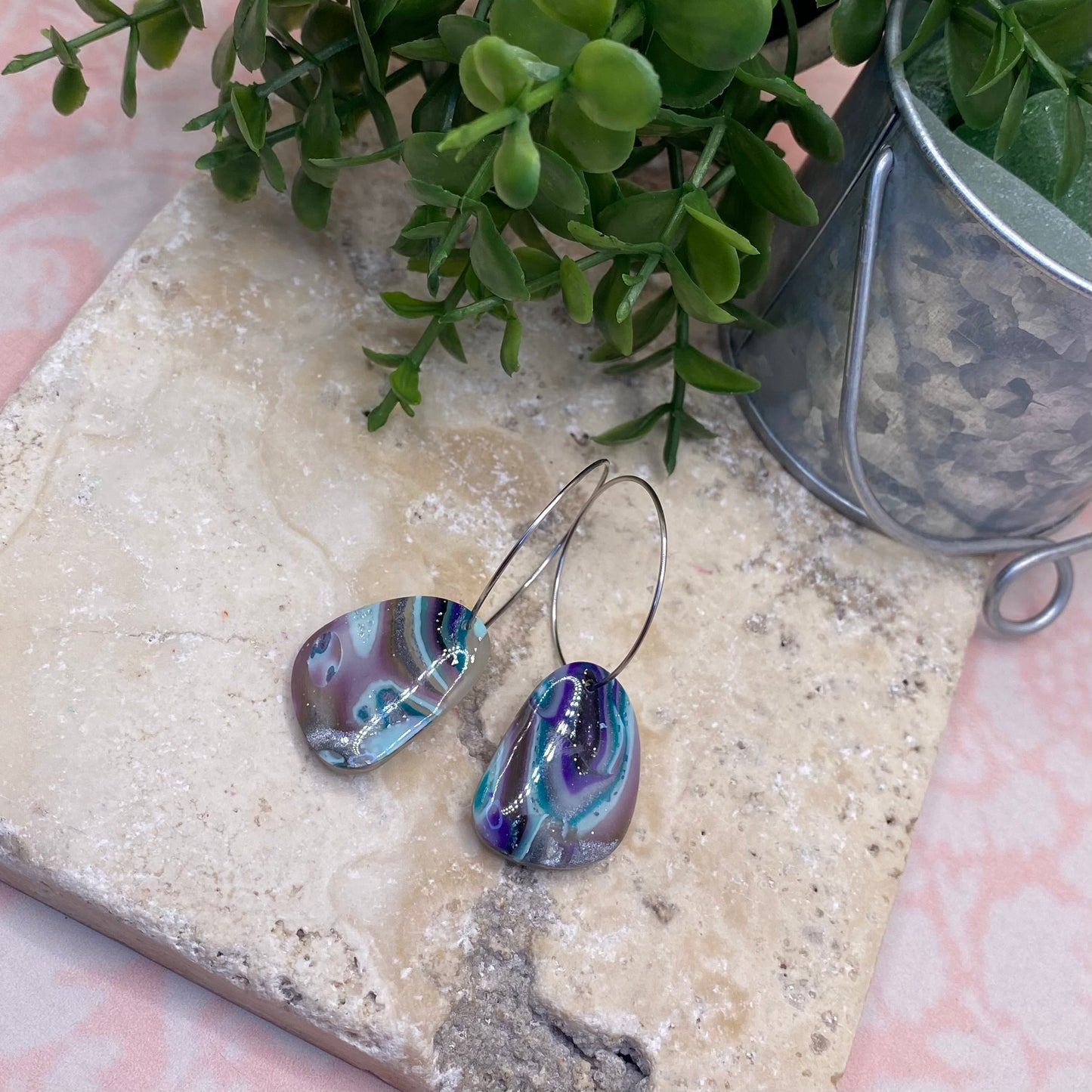 905 polymer clay hoop earrings