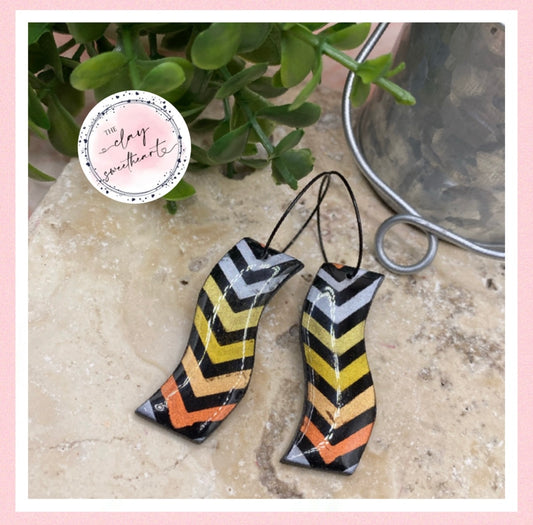 2630 Polymer clay chevron earrings