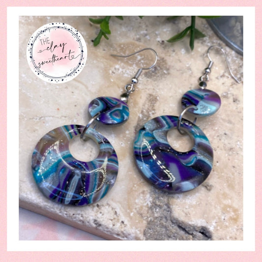 906 polymer clay hoop earrings