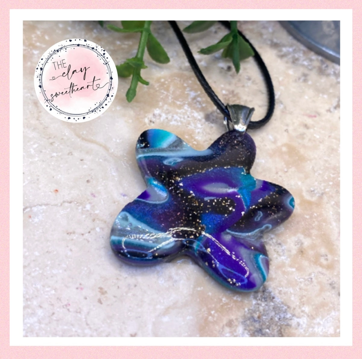 907 polymer clay star necklace