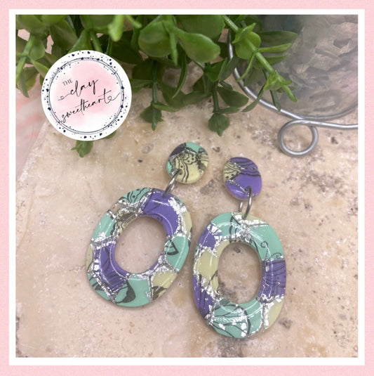 2438 butterfly print earrings