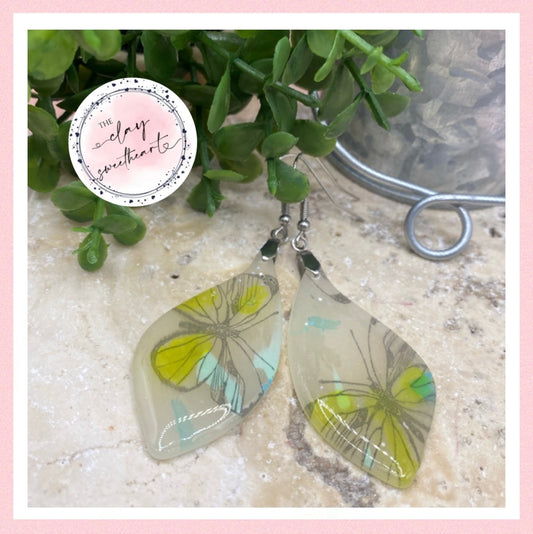 2436 butterfly print earrings