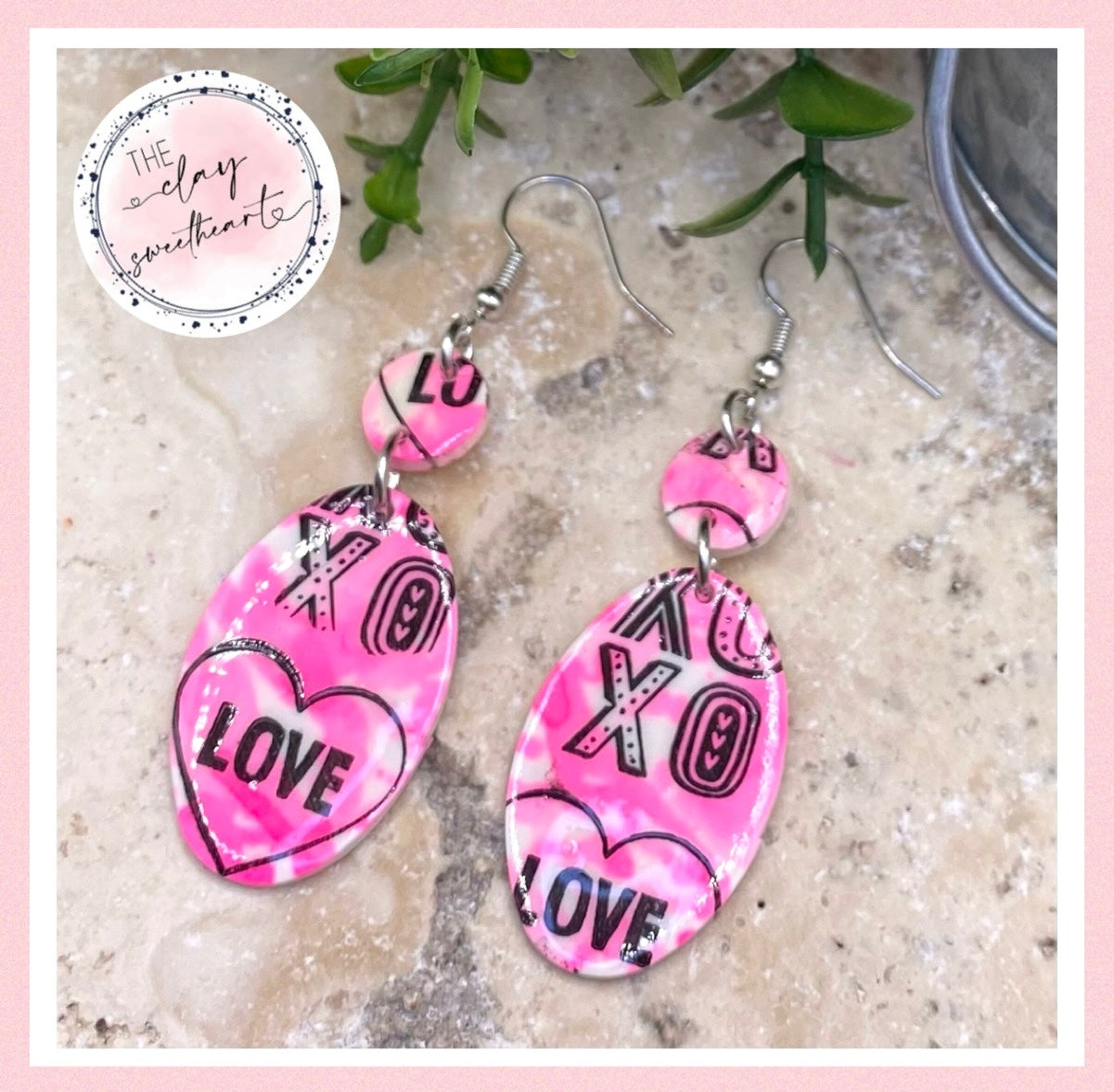 502 80s valentines polymer clay earrings